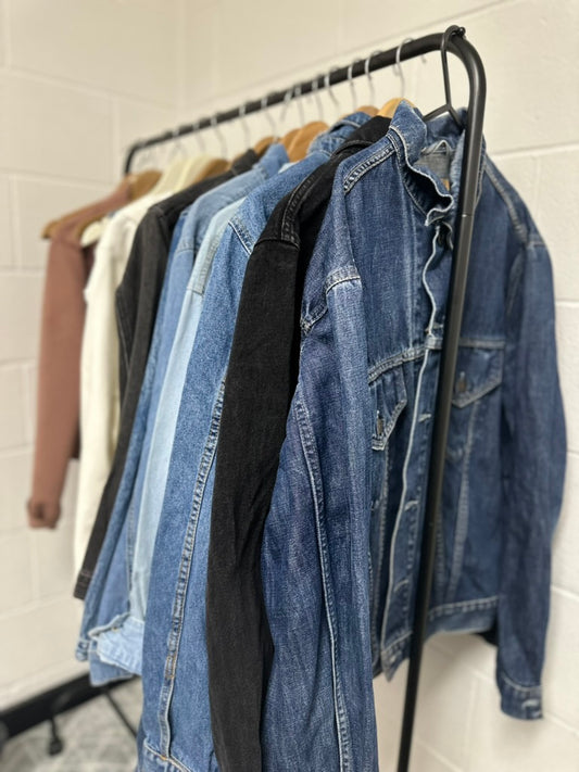 Mystic Mushroom Embroidered Black Denim Jacket